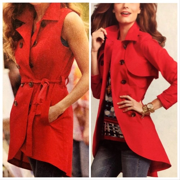 red trench coat dress